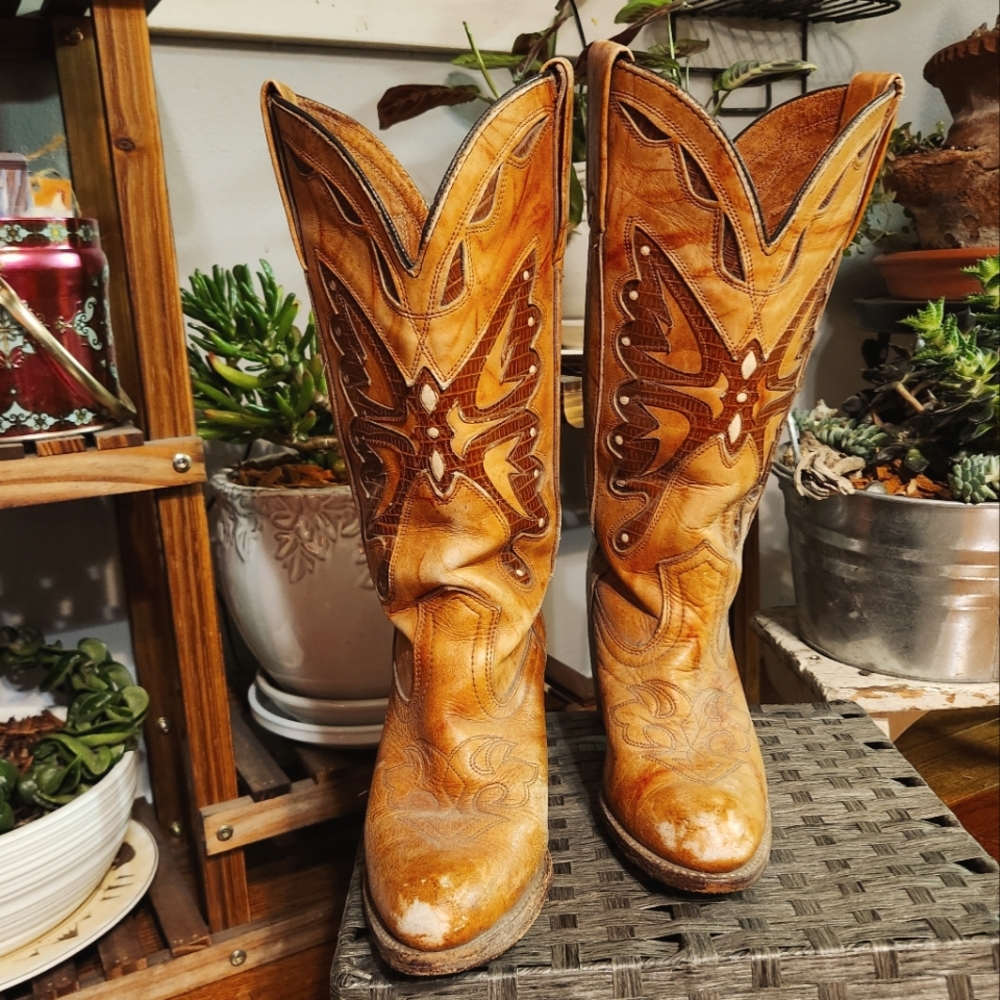 Vintage Marbled Miss Capezio Butterfly Boots